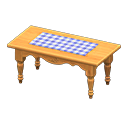 mesa alargada rústica [Natural] (Beis/Azul)