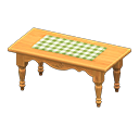 mesa alargada rústica [Natural] (Beige/Verde)
