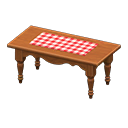 mesa alargada rústica [Marrón oscuro] (Marrón/Rojo)