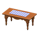 mesa alargada rústica [Marrón oscuro] (Marrón/Azul)
