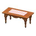 mesa alargada rústica [Marrón oscuro] (Marrón/Rosa)