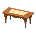mesa alargada rústica [Marrón oscuro] (Marrón/Amarillo)