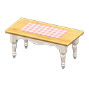 mesa alargada rústica [Blanco] (Blanco/Rosa)