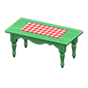 mesa alargada rústica [Verde] (Verde/Rojo)