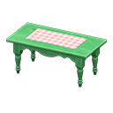 mesa alargada rústica [Verde] (Verde/Rosa)