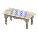 mesa alargada rústica [Madera envejecida] (Gris/Azul)