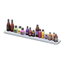 wall shelf with bottles [Silver] (Gray/Colorful)