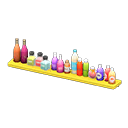 wall shelf with bottles [Yellow] (Yellow/Colorful)