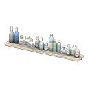 estante con botellas [Madera envejecida] (Gris/Turquesa)