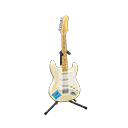 guitare rock [Blanc chic] (Blanc/Bleu clair)
