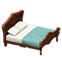 elegant bed: (Brown) Brown / Aqua