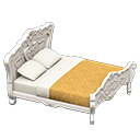 elegant bed: (White) White / Orange