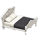 elegant bed: (White) White / Black