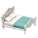 elegant bed: (White) White / Aqua