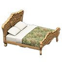 elegant bed: (Light brown) Beige / Green