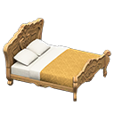 elegant bed: (Light brown) Beige / Orange