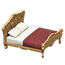 elegant bed: (Light brown) Beige / Red