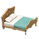 elegant bed: (Light brown) Beige / Aqua