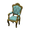 elegant chair: (Gold) Yellow / Aqua