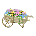 handkar vol bloemen [Wit] (Wit/Veelkleurig)