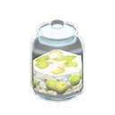 glazen pot [Ingemaakt fruit] (Wit/Groen)