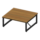 铸铁木桌 [胡桃木色] (棕色/黑色)