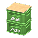 stacked bottle crates [Green] (Green/White)