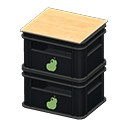 stacked bottle crates [Black] (Black/Green)