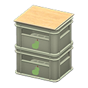 stacked bottle crates [Gray] (Gray/Green)