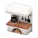 石造厨房 [白色] (白色/棕色)