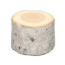 log stool: (White birch) White / Beige