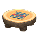 log round table: (Dark wood) Brown / Colorful