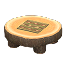 log round table: (Dark wood) Brown / Brown