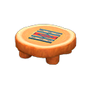 log round table: (Orange wood) Orange / Colorful