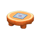 log round table: (Orange wood) Orange / Aqua
