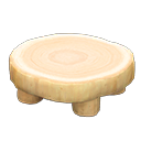 log round table: (White wood) Beige / Beige