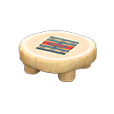 log round table: (White wood) Beige / Colorful
