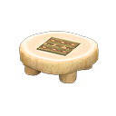 log round table: (White wood) Beige / Brown