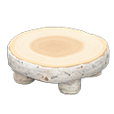 log round table: (White birch) White / White