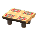 圆木餐桌 [深木色] (棕色/彩色)