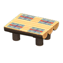 log dining table [Dark wood] (Brown/Colorful)