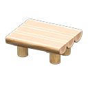 log dining table [White wood] (Beige/Beige)