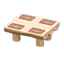 圆木餐桌 [白木色] (米色/彩色)