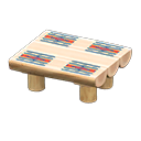 圓木餐桌 [白木色] (米色/彩色)