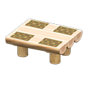 圆木餐桌 [白木色] (米色/棕色)