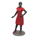 连身裙展示模特 [黑色] (黑色/红色)
