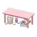 rommelige tafel [Roze] (Roze/Veelkleurig)