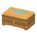 wooden music box: (Light wood) Beige / Blue