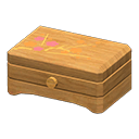 wooden music box: (Light wood) Beige / Orange