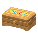 wooden music box: (Light wood) Beige / Yellow